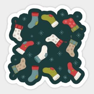 Scattered Christmas Stockings Sticker